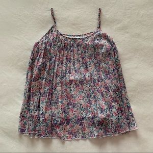 abercrombie kids Girls Pink & Purple Floral Pleated Chiffon Tank Top Size 13/14